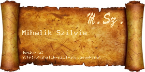 Mihalik Szilvia névjegykártya