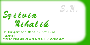 szilvia mihalik business card